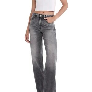 Women's Gray Wide Leg Jeans
